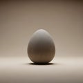 Brown egg stands upright on a smooth, neutral-colored surface with soft Royalty Free Stock Photo