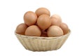 Brown eggs in basket. Royalty Free Stock Photo