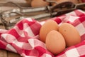 Brown Eggs in Country Kitchen Setting Royalty Free Stock Photo