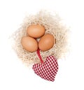 Brown eggs in a nest Royalty Free Stock Photo