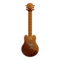 Brown electric guitar icon, cartoon style Royalty Free Stock Photo