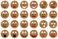 Brown emoticons set or collection