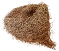 Brown empty birdÃ¢â¬â¢s nest isolated on white background. Royalty Free Stock Photo