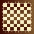 Brown empty chess board. Concept of graphic vector illustration. Art design checkered, checkerboard or chessboard