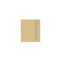 Brown empty grocery paper bag. flat icon isolated on white. vector illustration. recycle eco package