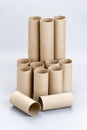 Brown empty toilet tissue paper rolls Royalty Free Stock Photo