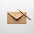 A brown envelope lies on a Royalty Free Stock Photo