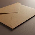 A brown envelope made of textured cardstock rests on a smooth surface. It has a Royalty Free Stock Photo
