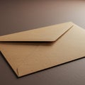 A brown envelope made of textured craft paper rests on a dark surface. The envelope Royalty Free Stock Photo