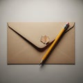 A brown envelope is placed on Royalty Free Stock Photo