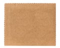 Brown envelope of rough cardboard. Reliable protection of important paper correspondence. A packaging for postamat. Isolated on wh