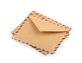 Brown Envelopes isolated. close up Royalty Free Stock Photo