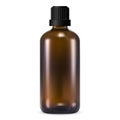 Brown essential oil bottle. Amber medical vial