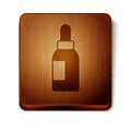 Brown Essential oil bottle icon isolated on white background. Organic aromatherapy essence. Skin care serum glass drop