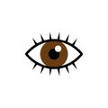 Brown eye with eyelashes icon Royalty Free Stock Photo