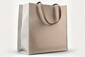 Brown fabric shopping bag, mockup. Generative ai