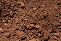 Brown farmland soil close-up in Provence in France