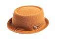 Brown felt Kangol hat isolated on white background Royalty Free Stock Photo