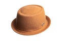 Brown felt Kangol hat isolated on white background Royalty Free Stock Photo