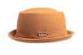 Brown felt Kangol hat isolated on white background Royalty Free Stock Photo