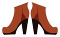 Brown female boots vector illustration