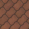 Brown Figured Pavement with Decorative Wave