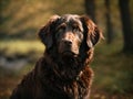 Brown flat coated retriever portrait Royalty Free Stock Photo