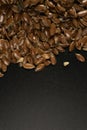Brown Flax seed. Also known as Linseed, Flaxseed and Common Flax. Closeup of grains, background use