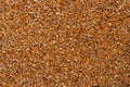 Brown flaxseeds, whole raw linseed, background, from above