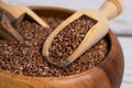 Brown flaxseeds or flax seeds