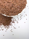 Brown flaxseeds.