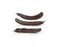 Carob fruit (Ceratonia siliqua) isolated on white background