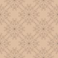 Brown floral seamless design on beige background Royalty Free Stock Photo