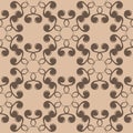 Brown floral seamless design on beige background Royalty Free Stock Photo