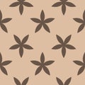 Brown floral seamless design on beige background Royalty Free Stock Photo