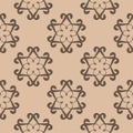 Brown floral seamless pattern on beige background Royalty Free Stock Photo