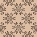 Brown floral seamless pattern on beige background Royalty Free Stock Photo