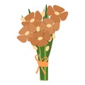 Brown flowers bouquet icon cartoon vector. Bunch bloom