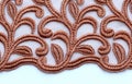 Brown flowers lace material texture macro shot Royalty Free Stock Photo