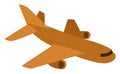 Brown flying aeroplane, illustration, vector