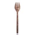 Brown fork made from palm wood. Studio shot isolated on white ba Royalty Free Stock Photo