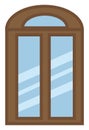 Brown frame glass window, icon Royalty Free Stock Photo