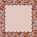 Brown frame with illustration football material pattern background