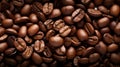 Brown fresh roasted coffee beans