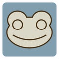 Brown frog head, icon Royalty Free Stock Photo