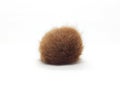 Brown Fur Ball Woman Cosmetics Jewelry Hair in White Isolated Background 01 Royalty Free Stock Photo