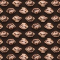 Brown Gemstones Pattern on background, color Stones composition. Royalty Free Stock Photo
