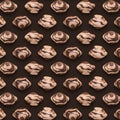 Brown Gemstones Pattern on background, color Stones composition.