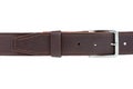 Brown genuine leather men`s belt Royalty Free Stock Photo