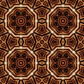 Brown geometric seamless pattern of lines, stripes and zigzags.